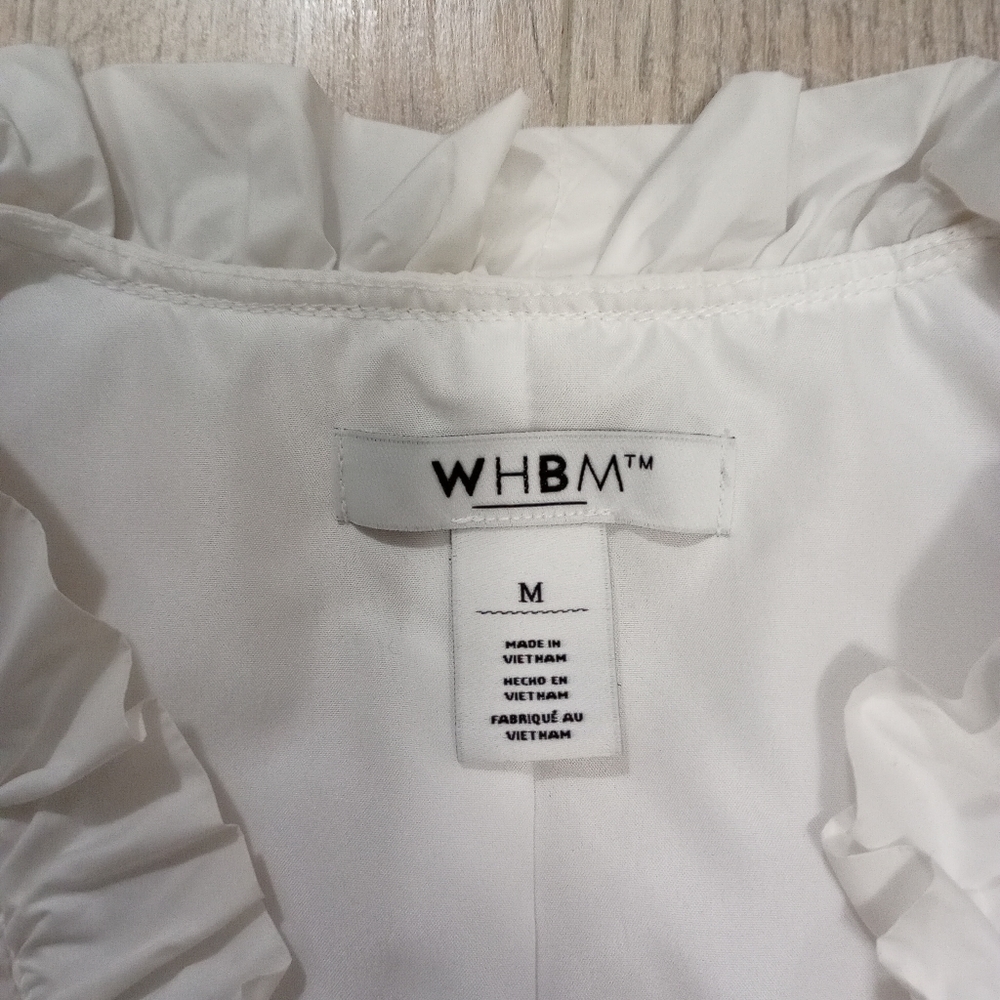 White House Black Market White Puffer Vest Sz Med - Picture 3 of 11
